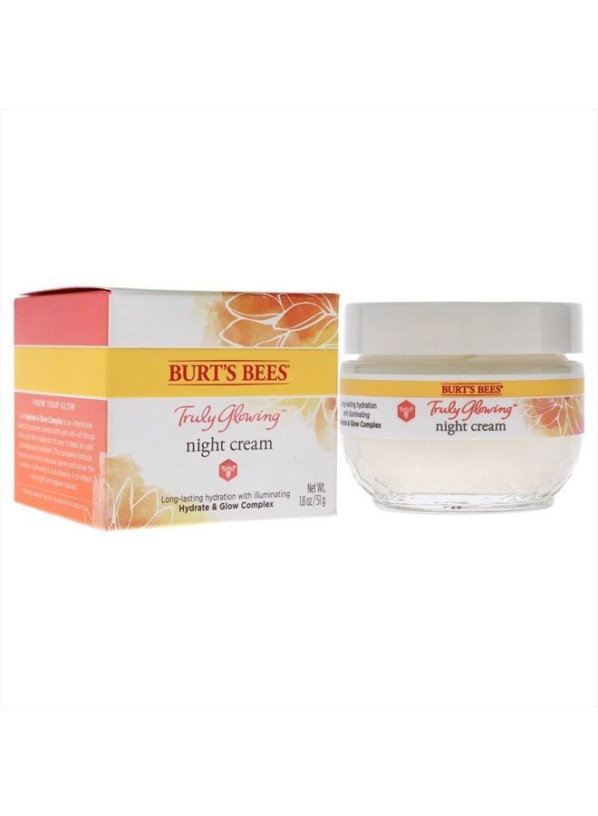 Burts Bees Truly Glowing Night Cream Unisex 1.8 oz, White (I0115908)