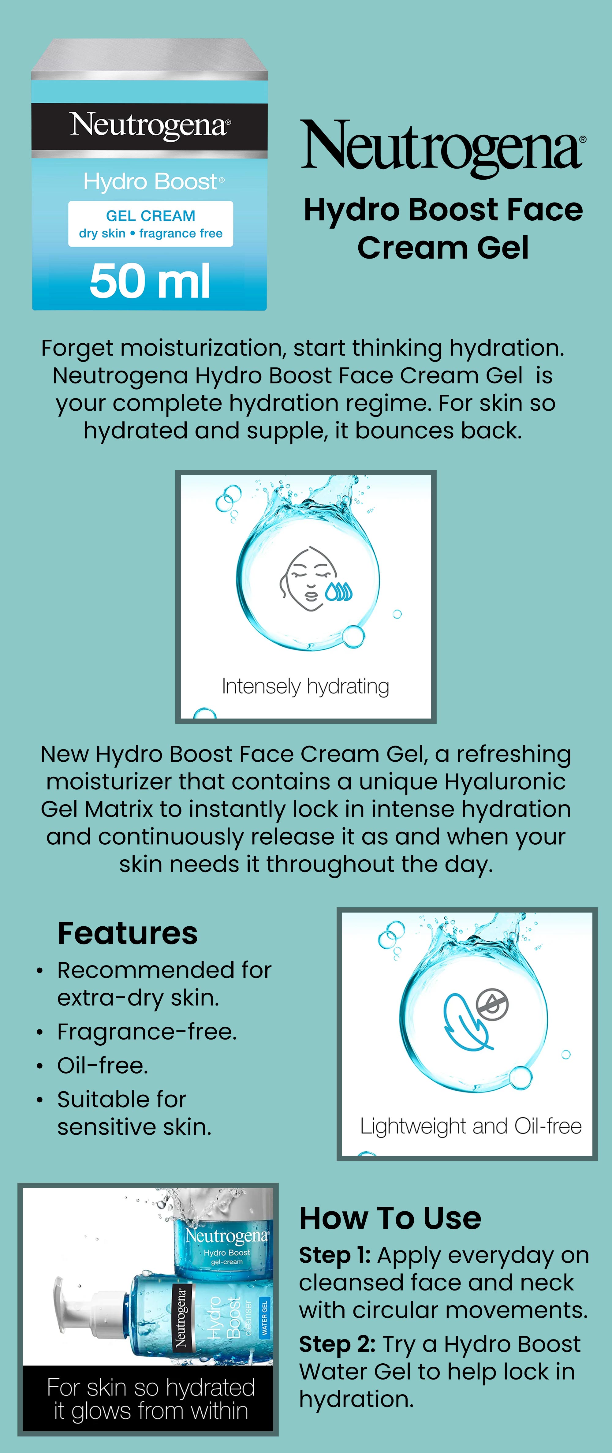 Face Cream Gel Hydro Boost 50ml