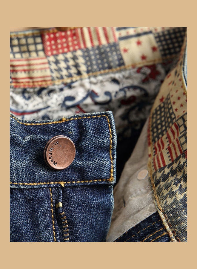 Ripped Short Jeans Blue