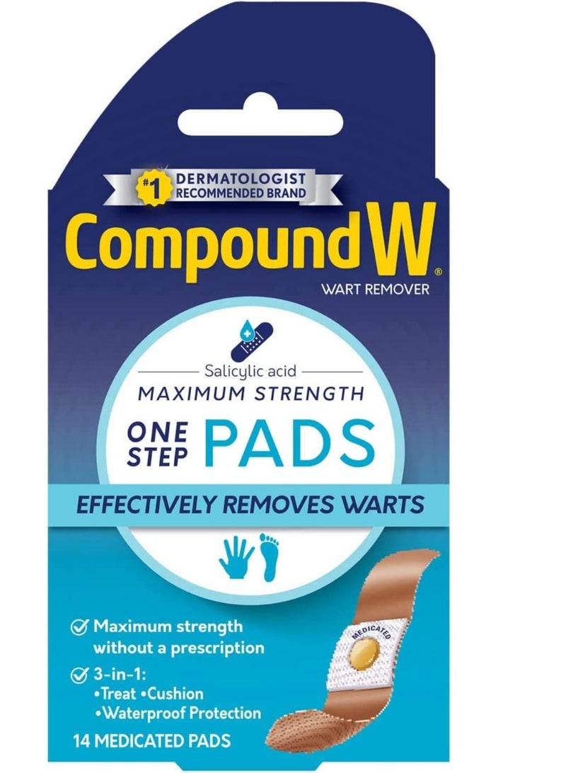 Wart remover maximum strength one step 14 pads