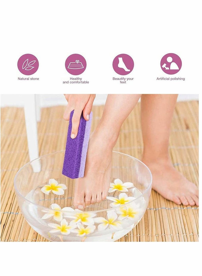 Pu Foot Grinding Stone Pumice Exfoliating Callus Dead Hard Skin Remover File Scrubber Pedicure Care Tool Foam Beauty New Pattern Two-color Stone, 5 Pcs