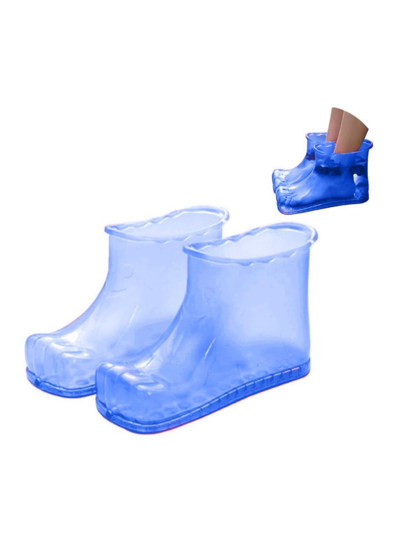 Portable Foot Bath bucket boots for massage and foot care blue