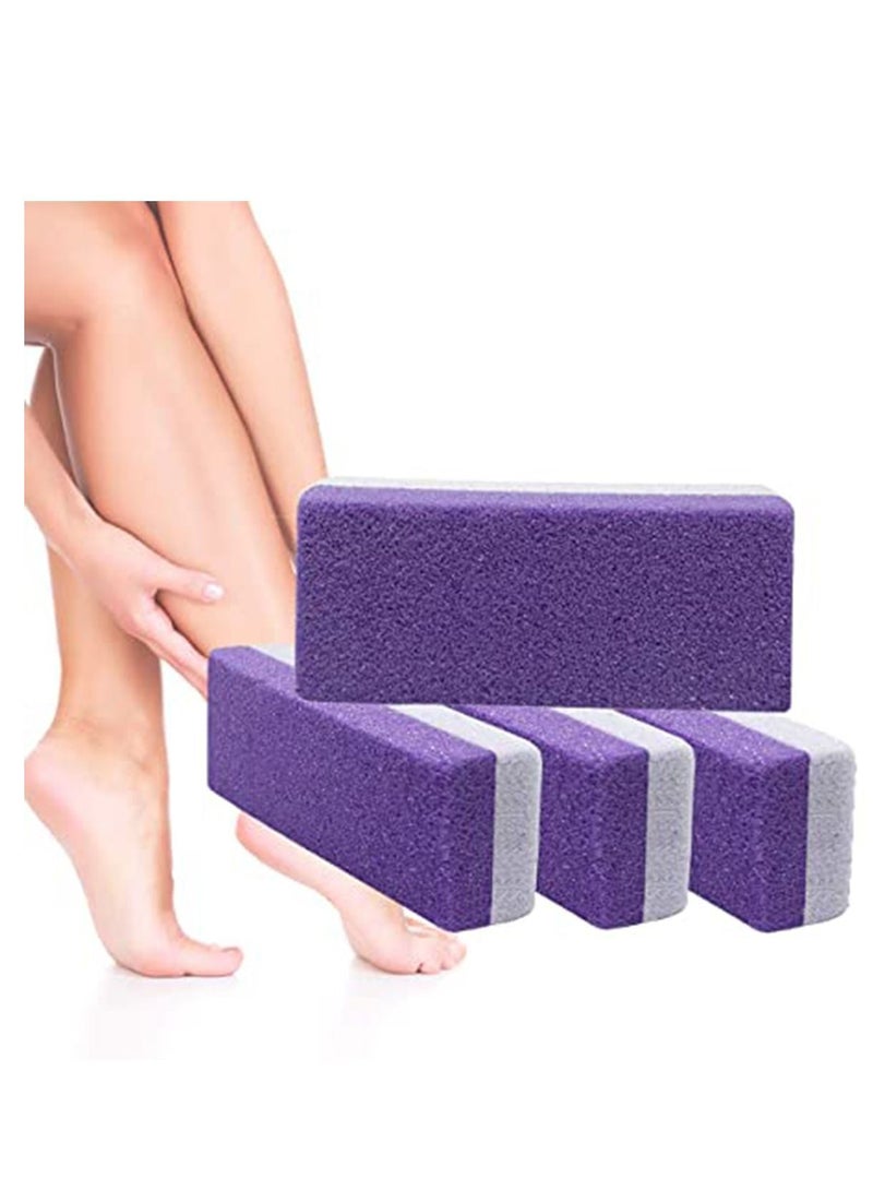 2 in 1 Pumice Stone Foot stone Hard Skin Callus Remover for Feet and Hands Natural File Exfoliation to Remove Dead (Pack of 4)