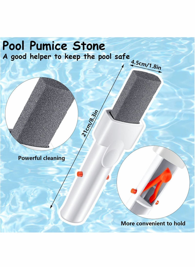 Pool Stain Eraser, 3 Pack Pumice Stone with Handle for Cleaning Toilet Bowl Ring, Bath, Kitchen, Sticks Plaster Concrete Spa Removing Rust Spot