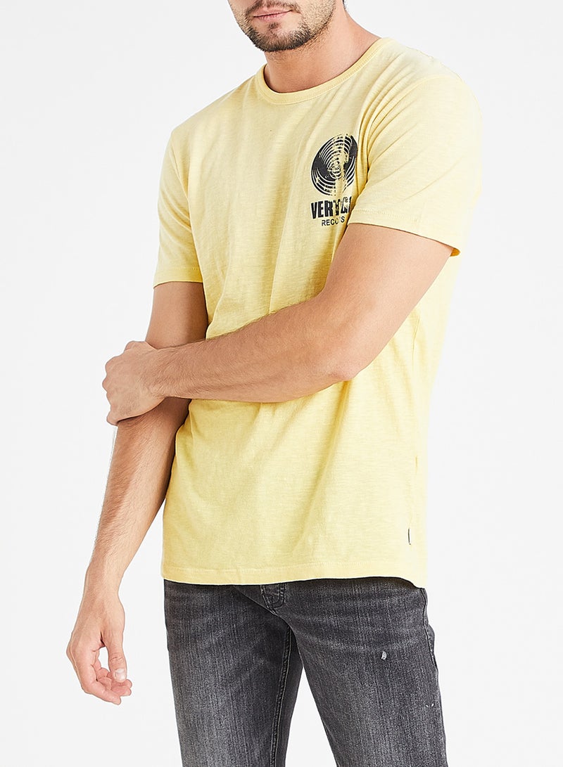 Vertigo Records Print T-Shirt Yellow
