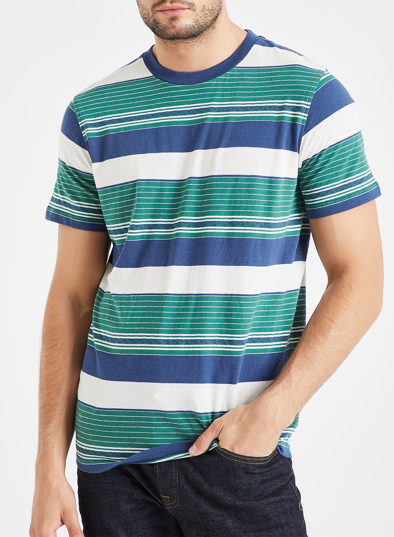 Striped Crew Neck T-Shirt multicolour