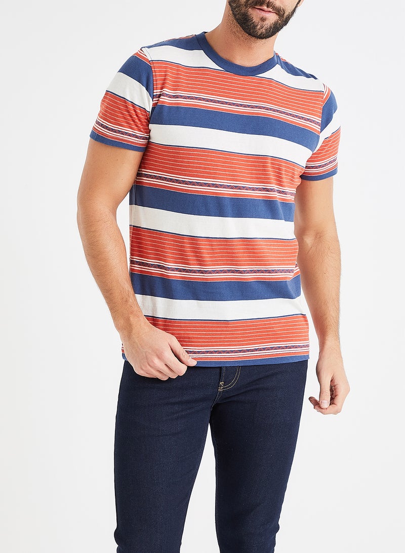 Striped Crew Neck T-Shirt multicolour