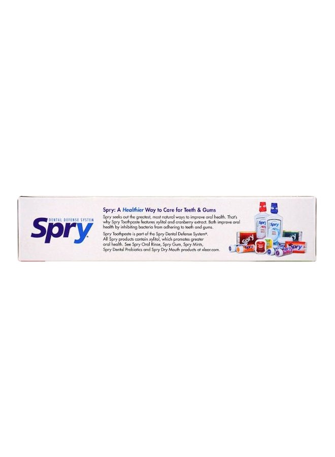 Anti-Cavity With Fluoride Spearmint Spry Toothpaste Clear