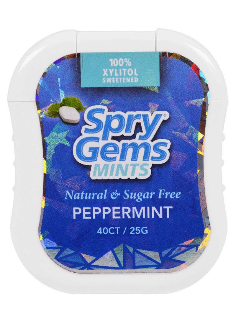 40-Piece Peppermint Flavour Spry Gems Mint Set 25grams
