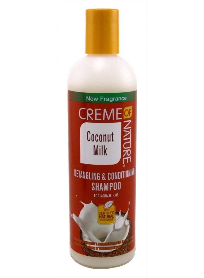 Shampoo with Coconut Milk, Detangling and Conditioning Formula for Normal Hair, 12 Fl Oz (Pack of 1)