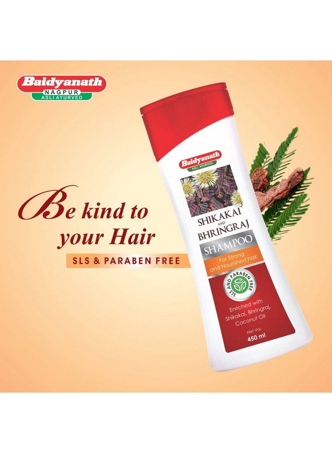Shikakai And Bhringraj Nourishing Shampoo I Hair Strong Shampoo I Coconut Oil I 450 Ml Sulfate & Paraben Free