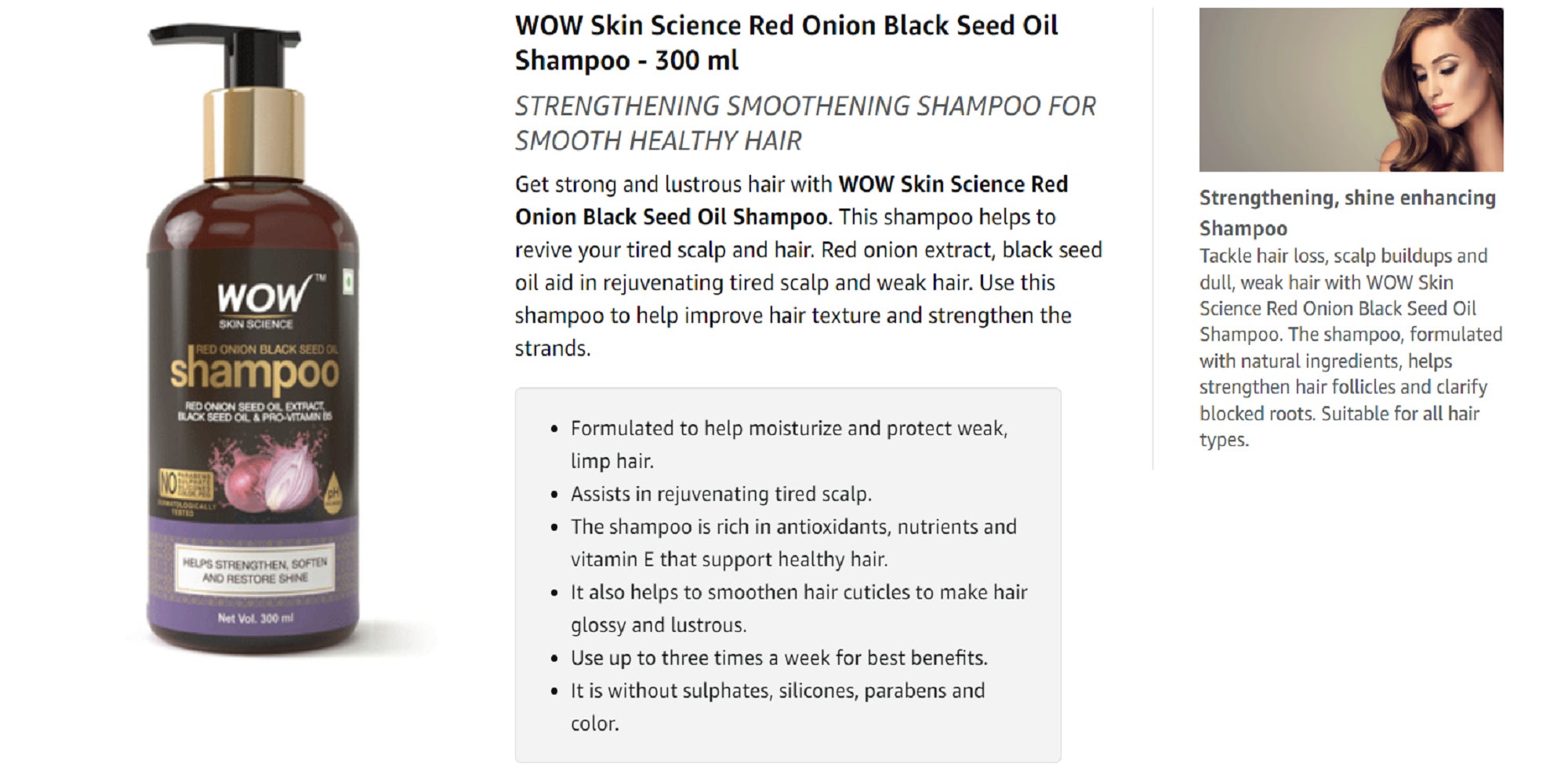 Red Onion Black Seed Oil Shampoo 300ml