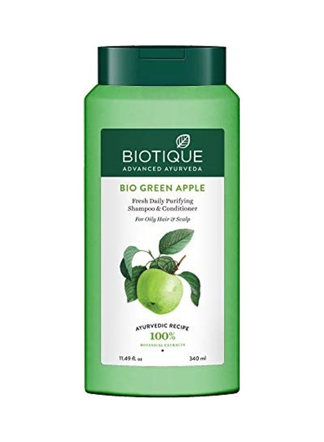 Bio Green Apple Fresh Daily Purifying Shampoo and Conditioner for Oily Scalp and Hair Green 340ml