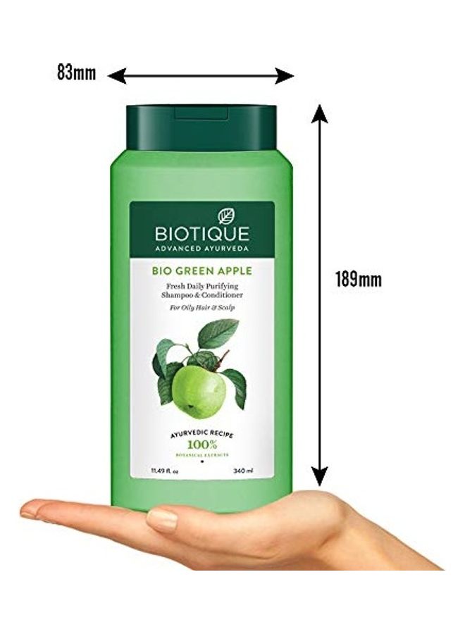 Bio Green Apple Fresh Daily Purifying Shampoo and Conditioner for Oily Scalp and Hair Green 340ml