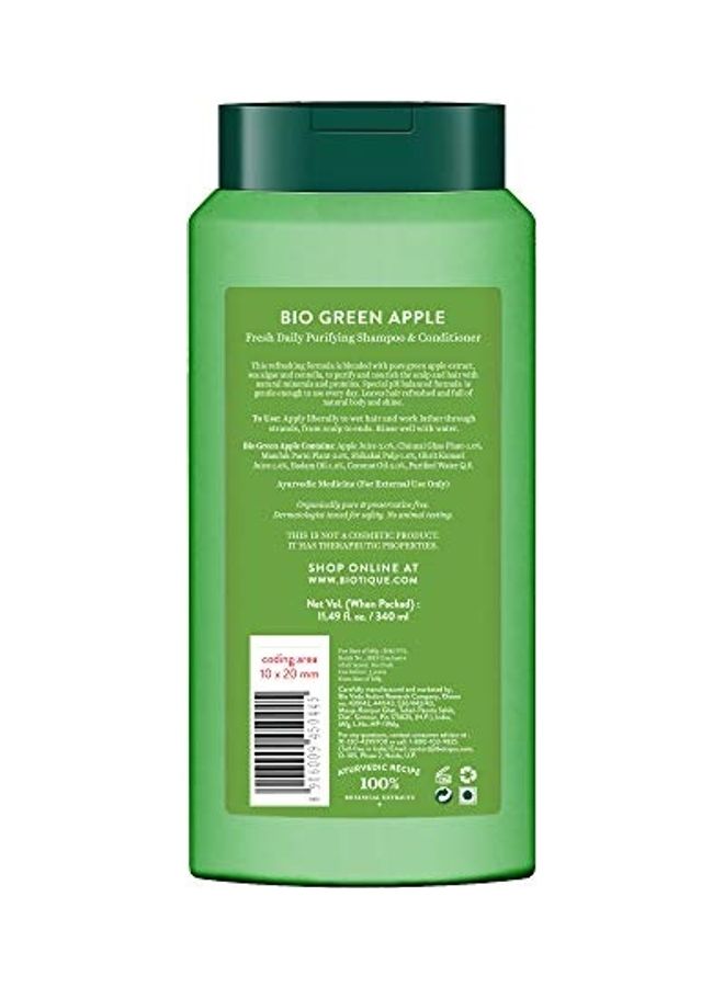 Bio Green Apple Fresh Daily Purifying Shampoo and Conditioner for Oily Scalp and Hair Green 340ml