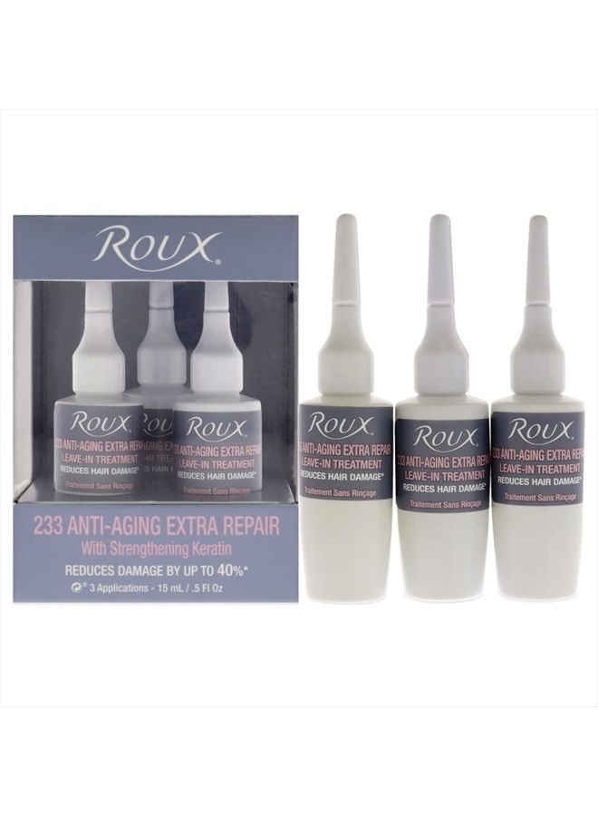 233 Anti-Aging Extra Repair, Leave In Treatment with Strengthening Keratin, 0.5 Fl Oz, 3 Applications