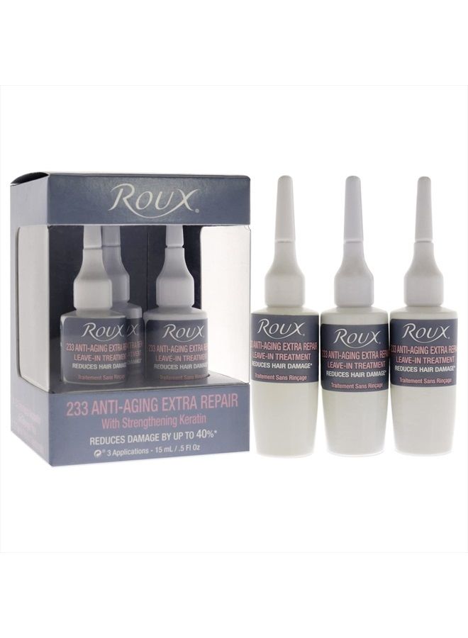 233 Anti-Aging Extra Repair, Leave In Treatment with Strengthening Keratin, 0.5 Fl Oz, 3 Applications