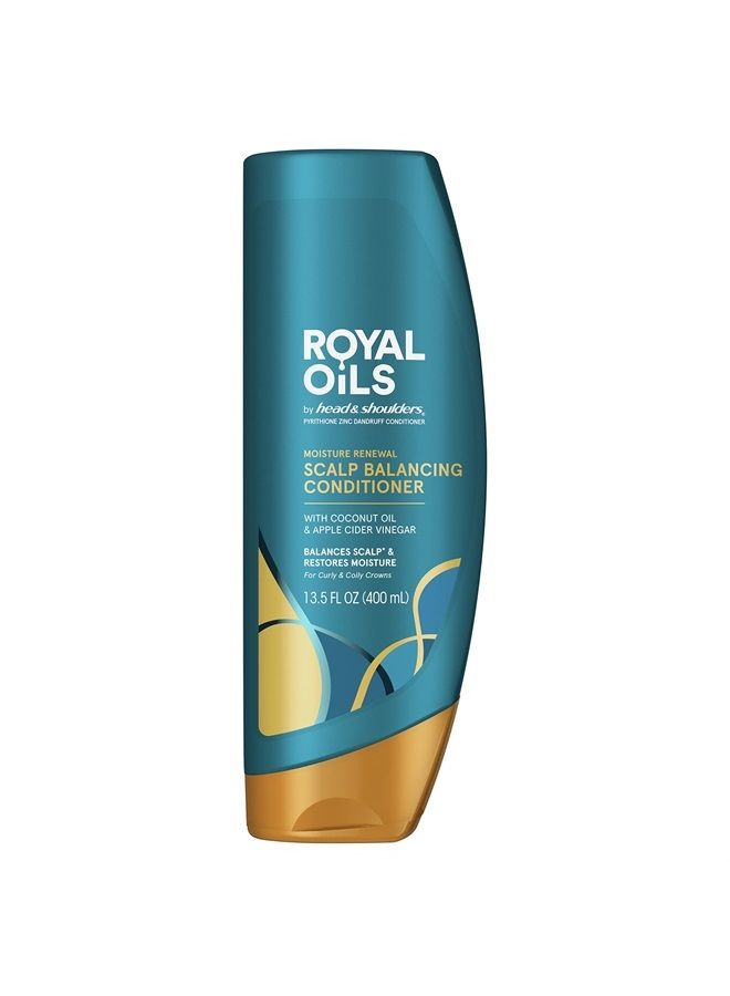 Head and Shoulders Conditioner, Moisture Renewal, Anti Dandruff Treatment and Scalp Care, Royal Oils Collection with Coconut Oil, for Natural and Curly Hair, 13.5 fl oz(Packaging May Vary)