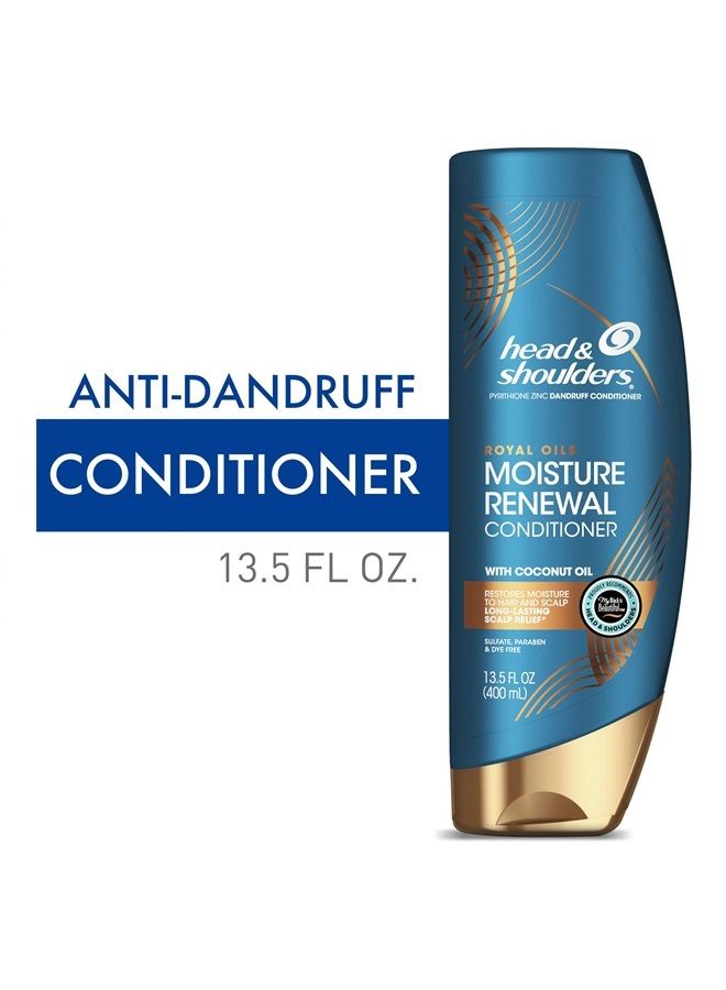 Head and Shoulders Conditioner, Moisture Renewal, Anti Dandruff Treatment and Scalp Care, Royal Oils Collection with Coconut Oil, for Natural and Curly Hair, 13.5 fl oz(Packaging May Vary)