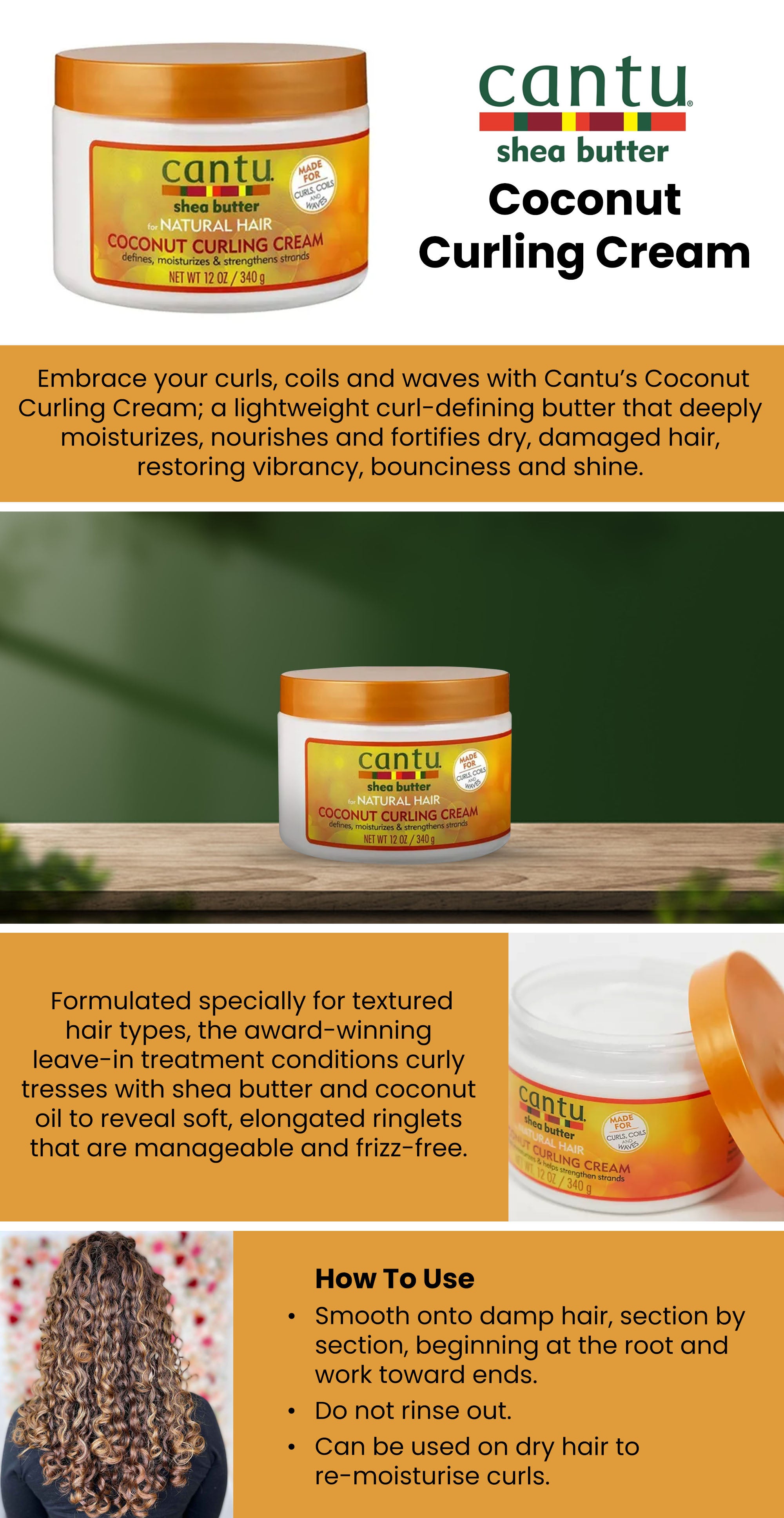 Shea Butter Coconut Curling Cream 340grams