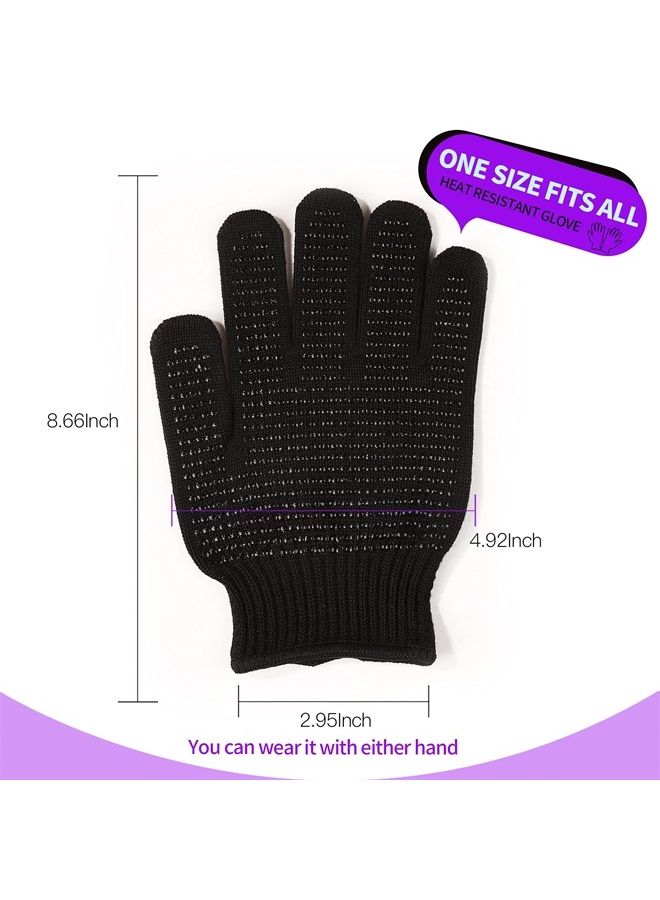 Heat Resistant Glove With Silicone Bumps For Hair Iron Tool, New Upgraded Professional Heat Gloves For Heat Press, Heat Protectant Gloves For Hair Styling, Sublimation Gloves Heat Resistant