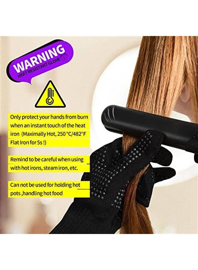 Heat Resistant Glove With Silicone Bumps For Hair Iron Tool, New Upgraded Professional Heat Gloves For Heat Press, Heat Protectant Gloves For Hair Styling, Sublimation Gloves Heat Resistant