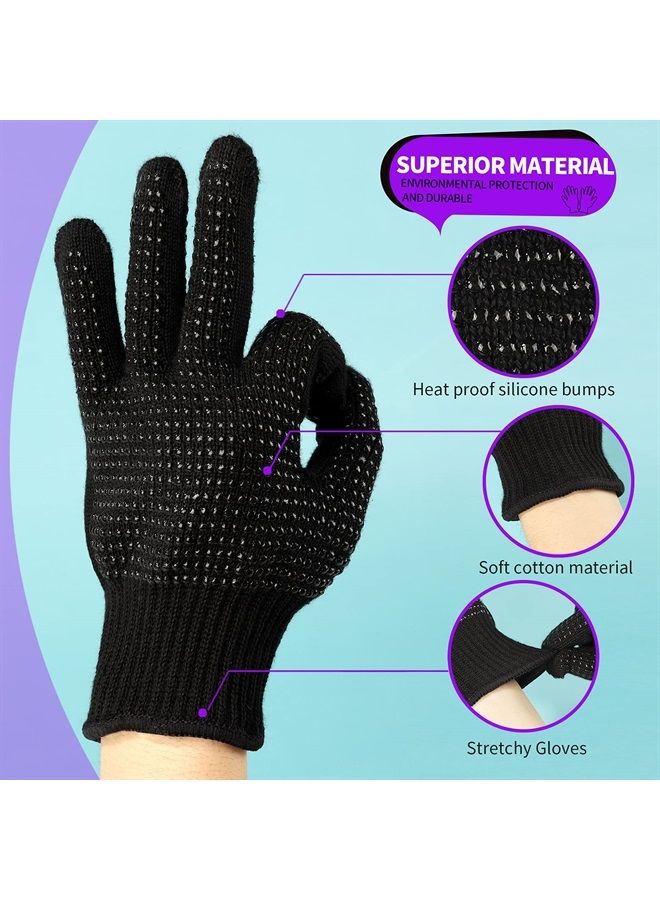 Heat Resistant Glove With Silicone Bumps For Hair Iron Tool, New Upgraded Professional Heat Gloves For Heat Press, Heat Protectant Gloves For Hair Styling, Sublimation Gloves Heat Resistant
