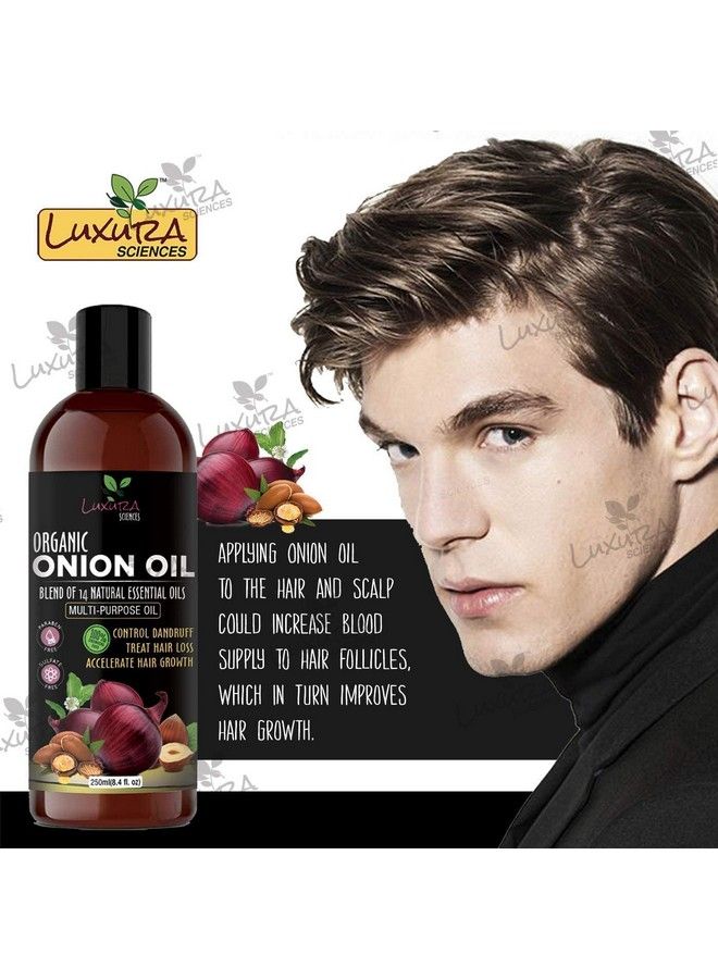 250 Ml Onion Hair Oil With 14 Essential Oils Multipurpose Hair Growth Oil/Serum For Complete Hair Treatment With Argan Bhringraj Hibiscus Sesameamlasweet Almond Olive And More (1)