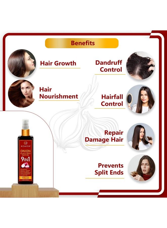 Onion Hair Oil For Hair Growth And Hair Fall Control With Black Seed Oil Extracts 200 Ml Pack Of 2