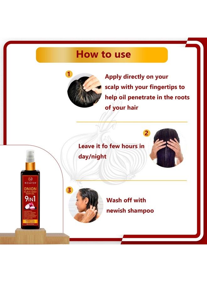 Onion Hair Oil For Hair Growth And Hair Fall Control With Black Seed Oil Extracts 200 Ml Pack Of 2