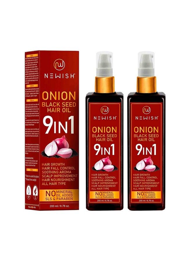 Onion Hair Oil For Hair Growth And Hair Fall Control With Black Seed Oil Extracts 200 Ml Pack Of 2