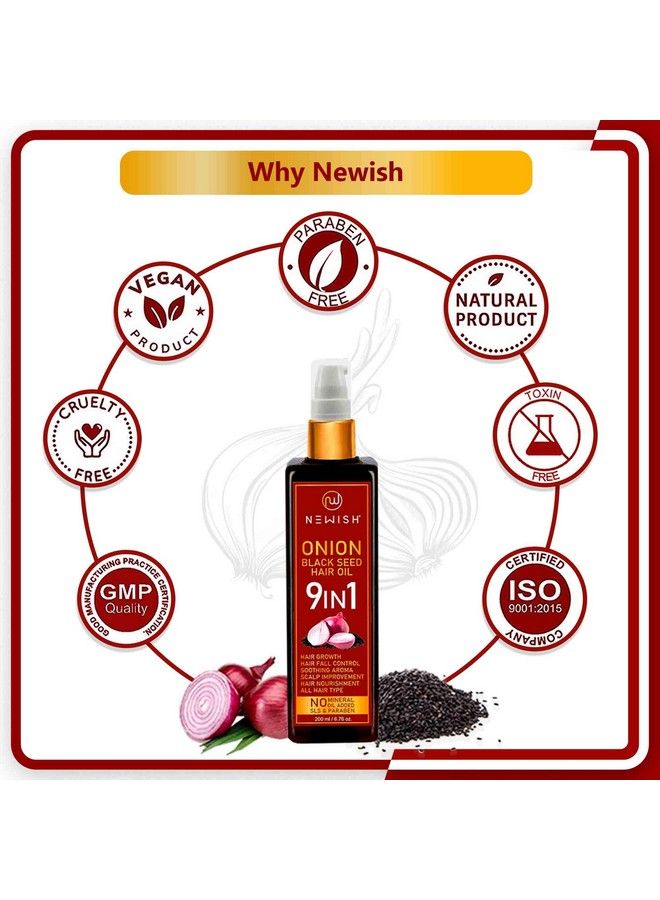 Onion Hair Oil For Hair Growth And Hair Fall Control With Black Seed Oil Extracts 200 Ml Pack Of 2