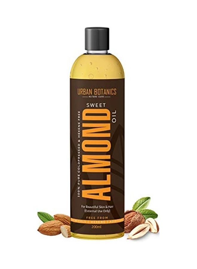 Pure Cold Pressed Sweet Almond Oil For Hair And Skin Brown 200ml
