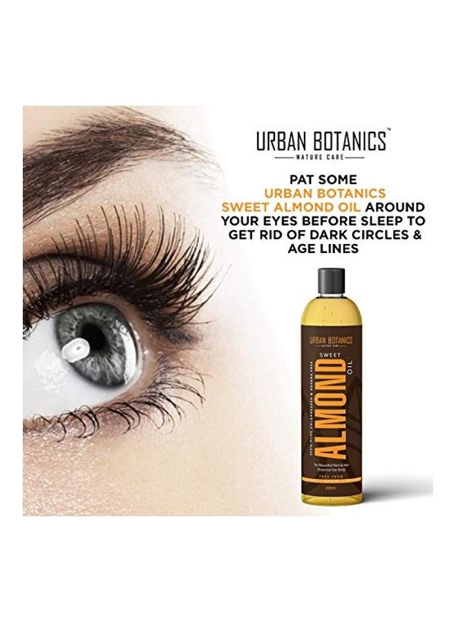 Pure Cold Pressed Sweet Almond Oil For Hair And Skin Brown 200ml