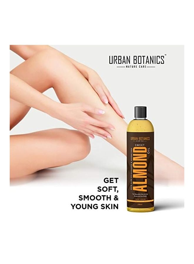 Pure Cold Pressed Sweet Almond Oil For Hair And Skin Brown 200ml