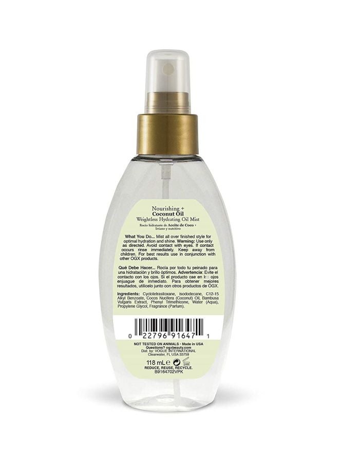 Nourishing Coconut Weightless Hydrating Mist Oil 118ml