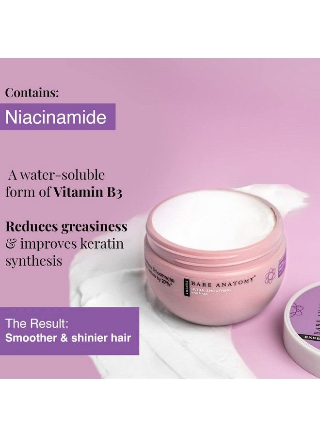 Ultra Smoothing Hair Mask ; Restores Smoothing & Texture By 27% ; Deep Conditioning With Carbohydrate Complex & Niacinamide ; Sulphate & Paraben Free ; For Women & Men ; 250G