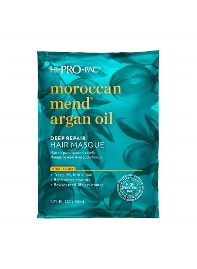 HI PRO PAC Moroccan Mend Argan Oil Deep Repair Hair Masque Treats Dry Brittle Hair, Replenishes Moisture, Revives Pack of 2