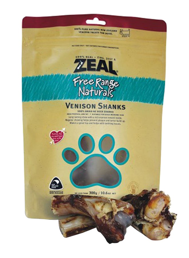 2-Piece Free Range Natural Venison Shanks 300grams