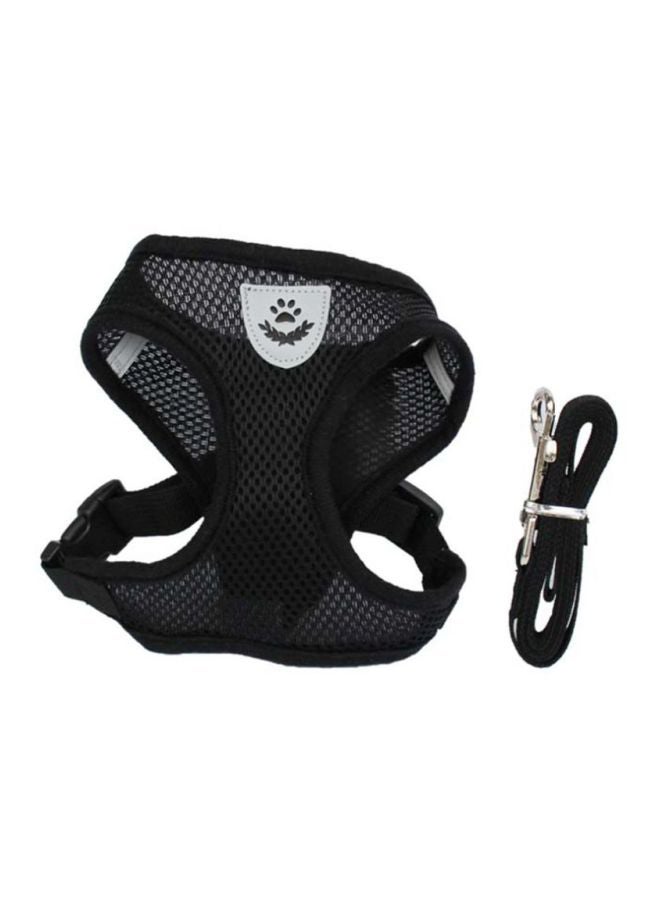 Pet Chest Strap Mesh Harness With Rope Black 57x38cm