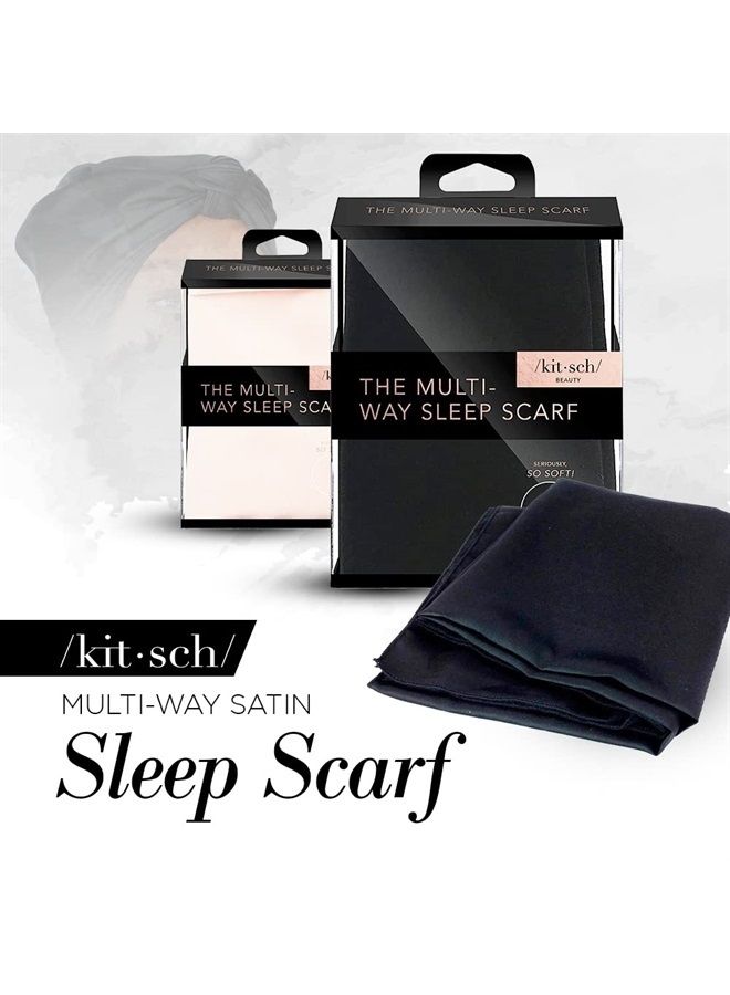 Multi-Way Satin Sleep Scarf for Women | Lightweight Head Wrap | Holiday Gift Hair Wrap for Sleeping | Satin Bandanna Scarf | Turban for Women | Head Scarf | Hair Scarf for Women - Blush