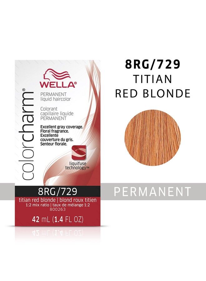 Wella Colorcharm Permanent Liquid Hair Color For Gray Coverage 8Rg Titan Red Blonde