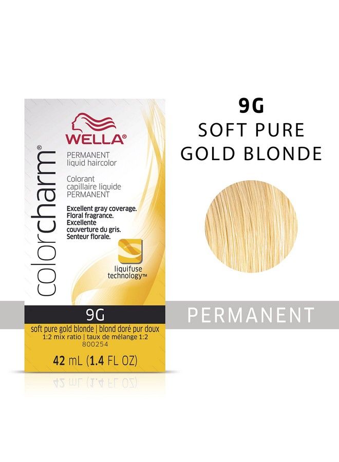 Wella Colorcharm Permanent Liquid Hair Color For Gray Coverage 9G Soft Gold Blonde