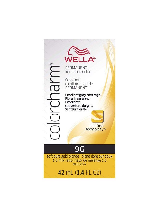 Wella Colorcharm Permanent Liquid Hair Color For Gray Coverage 9G Soft Gold Blonde