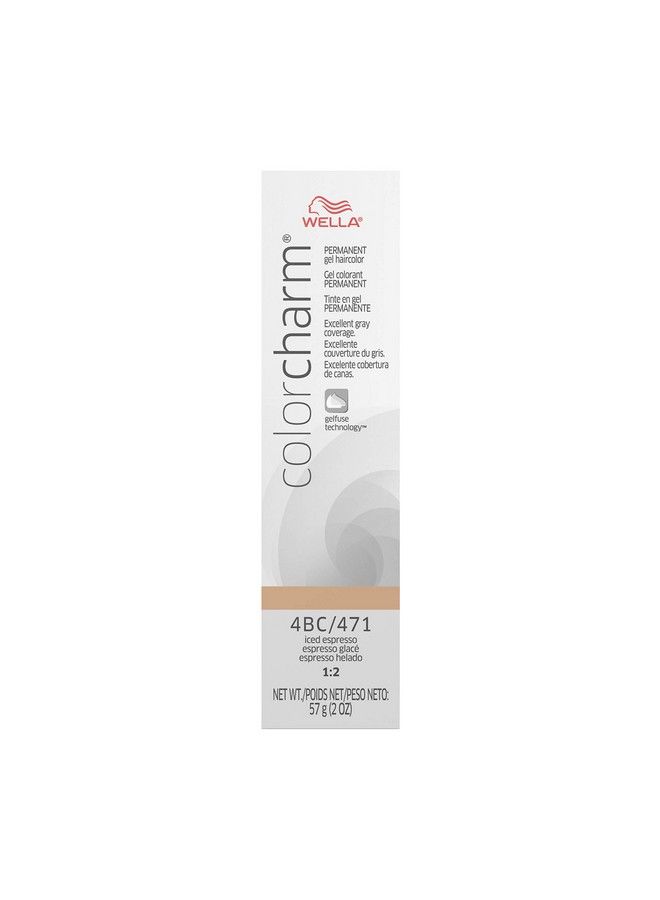 Wella Colorcharm Permanent Gel Hair Color For Gray Coverage 4Bc Iced Espresso