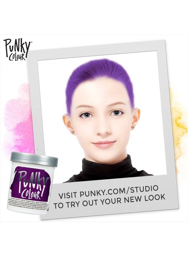 Purple Semi Permanent Conditioning Hair Color, Non-Damaging Hair Dye, Vegan, PPD and Paraben Free, Transforms to Vibrant Hair Color, Easy To Use and Apply Hair Tint, lasts up to 35 washes, 3.5oz