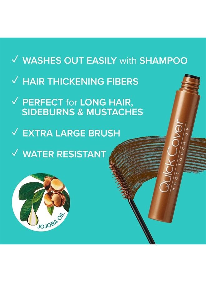 RED by Kiss Quick Cover Root Touch Up Mascara 2PCS Water-Resistant Temporary Gray Concealer Cover Up Brush for Hair and Beard (Medium Brown)