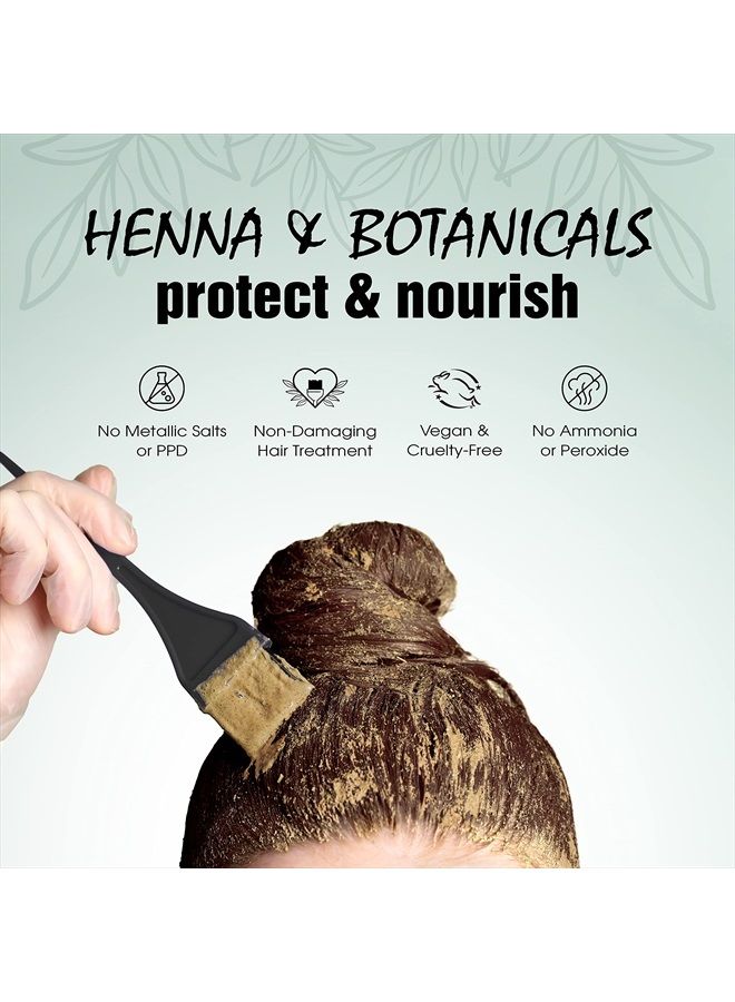 Light Mountain Henna Hair Color & Conditioner, Dark Brown - Organic Henna Leaf Powder, Pure Botanical Semi-Permanent Hair Color with Conditioning Benefits, 4 Oz