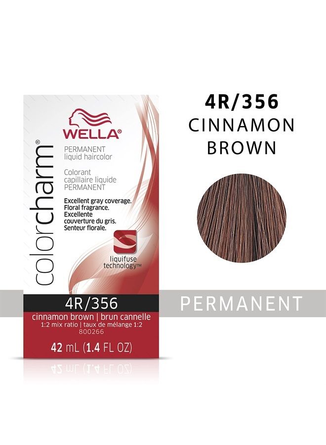 Permanent Liquid Hair Color for Gray Coverage, 4R Cinnamon Brown