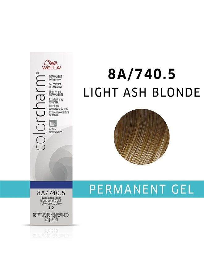 Permanent Gel Hair Color for Gray Coverage, 8A Light Ash Blonde, 2 oz